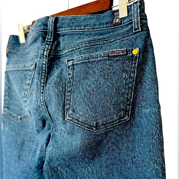 7 For All Mankind Womens Jacquard Textured Gwenevere Jean 30 Mid Rise Slim Leg - Picture 1 of 11